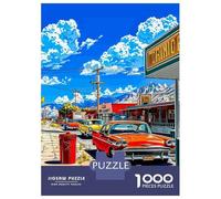 Rompecabezas De 1000 Piezas Classic Cars on A Sunny Day Rompecabezas para Adultos Juego Práctico Una Obra De Arte Cumpleaños Y Navidad 52x38cm/1000pcs