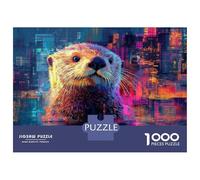 Rompecabezas De 1000 Piezas Coastal Glitch Otter Rompecabezas para Adultos Juego Práctico para Aliviar El Estrés Cumpleaños Y Navidad 52x38cm/1000pcs