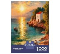 Rompecabezas De 1000 Piezas Coastal Scene at Sunset Rompecabezas para Adultos Juego De Ingenio Análisis Y Lógica Interacción Entre Padres E Hijos 38x26cm/1000pcs