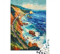 Rompecabezas De 1000 Piezas - Coastal Train Journey Rompecabezas para Adultos Juguetes De Bricolaje Oferta De Decoración Perfecta como Regalos para Toda La Familia 70x50cm/1000pcs
