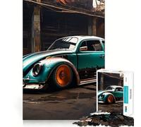 Rompecabezas de 1000 Piezas Coche de Carreras Beetle,Juego de Corte sin Costuras,Juego Mental,Regalo,Juego Casual,Navidad,decoración del hogar (38x52cm)