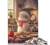 Rompecabezas de 1000 Piezas Cocinero Gato para Adultos, Juego Familiar, Rompecabezas para Adolescentes (75 x 50 cm)