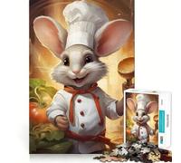 Rompecabezas de 1000 Piezas Cocinero Ratón para Adolescentes Ayuda a desarrollar la Memoria, diseño Relajante y Divertido, Ideal para armar Regalo Elegante (38x26cm)