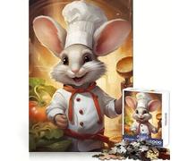 Rompecabezas de 1000 Piezas Cocinero Ratón para Adolescentes Ayuda a desarrollar la Memoria, diseño Relajante y Divertido, Ideal para armar Regalo Elegante (38x26cm)