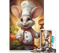 Rompecabezas de 1000 Piezas Cocinero Ratón para Adolescentes Juguete práctico y Divertido Diseño intuitivo Regalo increíble (50x75cm)