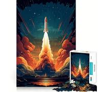 Rompecabezas de 1000 Piezas Cohete Espacial despegado,diseño de Corte preciso,Juguete para desafiar la Mente,Juego fácil de Jugar,Regalo Ideal para cumpleaños 38x26cm