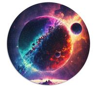 Rompecabezas de 1000 Piezas Colapso de Planetas, Rompecabezas Redondos de 1000 Piezas para Adultos, Regalo Ideal para Vacaciones y decoración del hogar, 67,5 x 67,5 cm