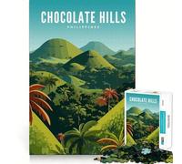 Rompecabezas de 1000 Piezas Colinas de Chocolate en Bohol - Juguete Divertido para Resolver Problemas - Juego Tranquilo - Regalo de decoración navideña (50x75cm)