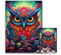 Rompecabezas de 1000 Piezas Color Owl, desafiante Rompecabezas, Actividad Familiar, decoración del hogar, Regalo navideño, 26x38cm/10,23x14,96 Pulgadas