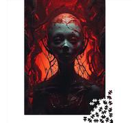 Rompecabezas de 1000 Piezas, Color Rojo Sangre, diseño de Sombra, Rompecabezas Cuadrado para Adultos, Rompecabezas de Madera, decoración para el hogar, Juguetes de Rompecabezas, 1000 Piezas (75x50cm)