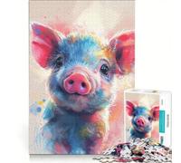 Rompecabezas de 1000 Piezas Color Splash Piglet, Juego Interactivo, Regalo de cumpleaños, cumpleaños y Navidad 50x75cm