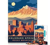 Rompecabezas de 1000 Piezas Colorado Springs Ajuste Arte Habilidad Creativa Juguete Tiempo de Descanso Juego Exhibición de Arte navideña (50x75cm)
