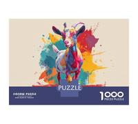 Rompecabezas De 1000 Piezas - Colorful Goat Art Print Rompecabezas para Adultos Juguetes De Bricolaje Oferta De Decoración Perfecta como Regalos para Toda La Familia 70x50cm/1000pcs