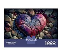 Rompecabezas De 1000 Piezas Colorful Heart Rocks Nature Rompecabezas para Adultos Juego Práctico Vacaciones En Casa Matar El Tiempo Cumpleaños 52x38cm/1000pcs