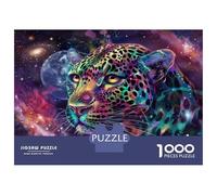 Rompecabezas De 1000 Piezas Colorful Leopard Galaxy Art Print Rompecabezas Juguetes Antiestrés Decoración De Pared Cumpleaños Y Navidad 52x38cm/1000pcs