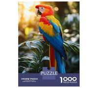 Rompecabezas De 1000 Piezas Colorful Macaw Parrot Perched on Branch Rompecabezas para Adultos Juego Práctico Vacaciones En Casa Matar El Tiempo Cumpleaños 52x38cm/1000pcs