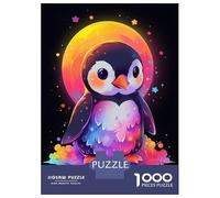 Rompecabezas De 1000 Piezas Colorful Penguin and Moon Rompecabezas para Adultos Juegos Relajantes Decoración del Hogar Cumpleaños Y Navidad 38x26cm/1000pcs