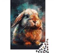 Rompecabezas De 1000 Piezas Colorful Rabbit Painting Rompecabezas para Adultos Juguete Decoración De Pared Regalo De Cumpleaños Cumpleaños Y Navidad 38x26cm/1000pcs