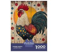 Rompecabezas De 1000 Piezas - Colorful Rooster Painting Colorful Farm Animal Art Rompecabezas Juego De Ingenio Decoración De Pared Oferta como Regalos para Toda La Familia 70x50cm/1000pcs