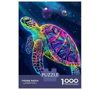 Rompecabezas De 1000 Piezas Colorful Sea Turtle in Deep Blue Rompecabezas para Adultos Juego De Ingenio Difícil Difícil Único Cumpleaños Y Regalos 70x50cm/1000pcs