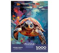 Rompecabezas De 1000 Piezas Colorful Sea Turtle Painting - Vivid Instincts Rompecabezas para Adultos Juego Práctico Vacaciones En Casa Matar El Tiempo Cumpleaños 38x26cm/1000pcs
