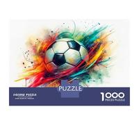 Rompecabezas De 1000 Piezas Colorful Soccer Ball Art Rompecabezas para Adultos Juego Práctico para Aliviar El Estrés Cumpleaños Y Navidad 52x38cm/1000pcs