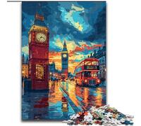 Rompecabezas de 1000 Piezas, Colorido Rompecabezas del Big Ben de Londres para Adultos, tamaño 50x75cm, Rompecabezas, Juego para Adultos, Actividad interactiva Familiar.