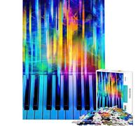 Rompecabezas de 1000 Piezas con acordes de Piano de neón Luminosos Diversión para Hacer en casa Juguete antiestrés de Corte de precisión Apto para Mayores de 14 años (50x75cm)
