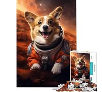 Rompecabezas de 1000 Piezas con adorables Perros Corgi astronautas Juegos relajantes Juguetes adictivos para Cultivar la Paciencia Excelentes Regalos y Juguetes para cumpleaños (tamaño 38x52cm)