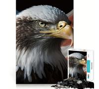Rompecabezas de 1000 Piezas con águila Americana sobre Bandera de EE UU,Ideal para divertirse y Entrenar la Memoria Superficie Lisa y sin Rebabas Un desafío entretenido para el Tiempo Libre (38x52cm)