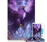 Rompecabezas de 1000 Piezas con águila púrpura y símbolo de Rayo para Adolescentes Ideal para estimular la Memoria, Jugar y Relajarse Bordes Ajustados Regalo Premium (38x26cm)