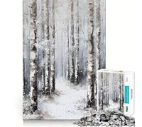 Rompecabezas de 1000 Piezas con árboles del Bosque Invernal nevado para Adolescentes Ideal para estimular la Memoria, calmar y Relajarse Regalo (38x26cm)