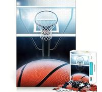 Rompecabezas de 1000 Piezas con aro y balón de Baloncesto Arte de Corte preciso Juego Creativo para ejercitar la Mente Juego fácil Decoración navideña (38x52cm)