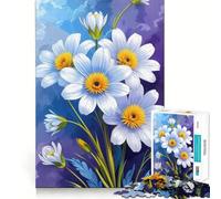 Rompecabezas de 1000 Piezas con arreglo Floral de Margaritas Blancas para Adolescentes Diversión para estimular la Mente Manualidad de Corte de Alta precisión Actividad Relajante para desconectar