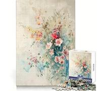 Rompecabezas de 1000 Piezas con arreglos Florales en Acuarela para Adolescentes Ideal para Entrenar la concentración, divertirse y Pasar un Buen rato Un Regalo Encantador (38x52cm)