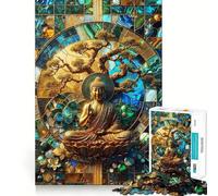 Rompecabezas de 1000 Piezas con Arte Kintsugi de Buda Zen Diversión con Superficie Lisa y sin Rebabas Un desafío entretenido para el Tiempo Libre (38x52cm)