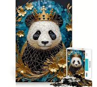 Rompecabezas de 1000 Piezas con Arte Kintsugi de Panda para Adultos Juguete para aliviar la ansiedad Bordes precisos Regalo Original (50x75cm)