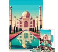 Rompecabezas de 1000 Piezas con Arte Vectorial del Taj Mahal para Adultos Juguete de ingenio para divertirse en Interiores Arte de Bordes precisos Artículo Coleccionable 50x75cm