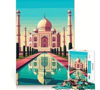Rompecabezas de 1000 Piezas con Arte Vectorial del Taj Mahal para Adultos Juguete Intelectual para Relajarse y divertirse Pieza de Arte 38x26cm