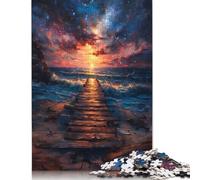 Rompecabezas de 1000 Piezas con Atardecer en el Muelle costero. Rompecabezas para Adultos. Fortalece Las relaciones Familiares. 1000 Piezas (38 x 26 cm).