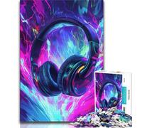 Rompecabezas de 1000 Piezas con Auriculares para Adolescentes Ayuda a ejercitar el Cerebro Juguetes adictivos para Cultivar la Paciencia Un Gran Regalo (38x26cm)