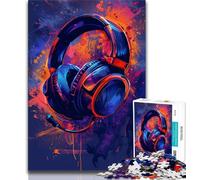 Rompecabezas de 1000 Piezas con Auriculares para Videojuegos, Adultos, Ideal para desafiar la Inteligencia Cerebral y Decorar el hogar (50x75cm)