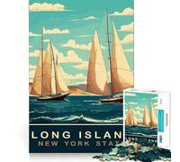 Rompecabezas de 1000 Piezas con Barcos de Vela de Long Island Arte de Corte preciso Juguete para desarrollar la Capacidad cognitiva Diversión para el Tiempo Libre Regalo navideño Relajante (50x75cm)