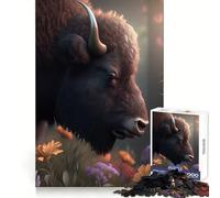 Rompecabezas de 1000 Piezas con bisontes y Flores para Adultos Fomenta la concentración, desarrolla la Habilidad y aprovecha Bien el Tiempo ¡Encaja a la perfección! Sorpresa navideña (38x26cm)