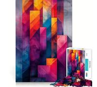 Rompecabezas de 1000 Piezas con Bloques de Arte geométrico,Corte preciso,Juego Mental,Regalo fácil de Jugar,Regalo Divertido de cumpleaños 38x26cm