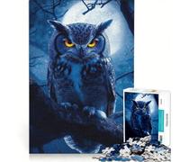 Rompecabezas de 1000 Piezas con búhos a la luz de la Luna Ideal para decoración de Pared Un desafío difícil cumpleaños y Navidad 50x75cm