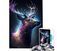 Rompecabezas de 1000 Piezas con Cabeza de Ciervo Colorido difícil y desafiante Juego práctico para Mayores de 14 años 50x75cm