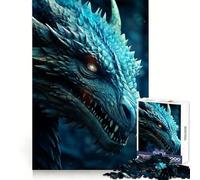 Rompecabezas de 1000 Piezas con Cabeza de dragón Azul para Adolescentes, Desarrollo Cerebral, Escape Consciente, diversión y Sorpresa Festiva (38x26cm)