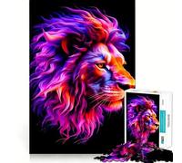 Rompecabezas de 1000 Piezas con Cabeza de león Rojo para Adolescentes Juguete de lógica Fina, Divertido y Relajante Decoración de Pared con Bordes limpios (38x52cm)