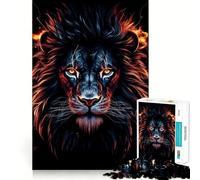 Rompecabezas de 1000 Piezas con Cabeza de león Rojo para Adultos Juguete para ejercitar la Mente Imagen Suave y Relajante para armar Un Regalo Encantador (38x26cm)